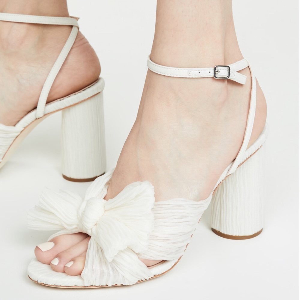 Loeffler Randall Camellia Pleated Bow Heel with Ankle Strap